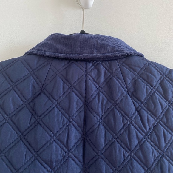 J. Crew Navy Blue Quilted Barn Vest With Corduroy Collar Size Small New With Tag - Picture 11 of 11